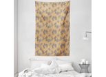 Abakuhaus Arazzo E Copriletto Pine Cone, Stile Vintage, Realizzato In Morbido Tessuto In Microfibra, Lavabile Senza Scolorimento, Stampa Digitale, 140 X 230 Cm, Marrone Sabbia E Grigio Blu.