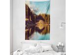 Abakuhaus Arazzo E Copriletto Espe, Mountain Lake Colorado In Morbido Tessuto Microfibra Lavabile Senza Scolorimento Stampa Digitale, 140 X 230 Cm, Verde Marrone Azzurro