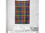 Abakuhaus Arazzo Geometrico E Copriletto, Linea Minimalista A Quadri In Morbido Tessuto In Microfibra Lavabile Senza Scolorimento, Stampa Digitale, 140 X 230 Cm, Multicolore