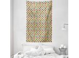 Abakuhaus Arazzo Geometrico E Copriletto, Disposizione Circolare A Tessere In Morbido Tessuto Microfibra Lavabile Senza Scolorimento Stampa Digitale, 140 X 230 Cm, Multicolore