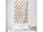 Abakuhaus Arazzo E Copriletto Jaguar, Bouquet Floreale Botanico In Morbido Tessuto Microfibra Lavabile Senza Scolorimento, Stampa Digitale, 140 X 230 Cm, Marrone Chiaro Rosa Chiaro