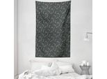 Abakuhaus Tappeto Da Parete E Copriletto Taco, Stile Doodle Tortilla Rolls In Morbido Tessuto Microfibra Lavabile Senza Scolorimento Stampa Digitale, 140 X 230 Cm, Grigio Antracite Giallo