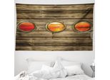Abakuhaus Arazzo Nautico, Nave Rustica In Legno, Tessuto Morbido In Microfibra, Lavabile Senza Scolorimento, Stampa Digitale, 230 X 140 Cm, Multicolore