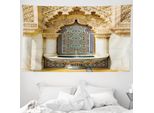 Abakuhaus Arazzo Marocchino, Arte Orientale Vintage In Morbido Tessuto Microfibra Lavabile Senza Scolorimento Stampa Digitale, 230 X 140 Cm, Avorio Marrone Chiaro Blu