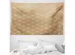 Abakuhaus Arazzo Francese, Vintage Welle Old Royal In Morbido Tessuto Microfibra Lavabile Senza Scolorimento Stampa Digitale, 230 X 140 Cm, Beige Francese