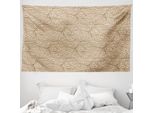 Abakuhaus Arazzo Beige, Fiori Damascati Vittoriani In Morbido Tessuto Microfibra Lavabile Senza Scolorimento, Stampa Digitale, 230 X 140 Cm, Beige