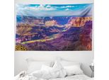 Abakuhaus Arazzo Americano, Grand Canyon Al Tramonto In Morbido Tessuto Microfibra Lavabile Senza Scolorimento, Stampa Digitale, 230 X 140 Cm, Blu Tan