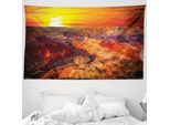 Abakuhaus Arazzo Americano, Grand Canyon Horizon In Morbido Tessuto Microfibra Lavabile Senza Scolorimento Stampa Digitale, 230 X 140 Cm, Arancione