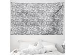 Abakuhaus Arazzo Paisley, Foglio Persiano Digitale In Morbido Tessuto Microfibra Lavabile Senza Scolorimento, Stampa Digitale, 230 X 140 Cm, Grigio E Bianco