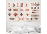 Abakuhaus Arazzo Locale, Motivo Azteco In Morbido Tessuto Microfibra Lavabile Senza Scolorimento Stampa Digitale, 230 X 140 Cm, Arancione E Marrone