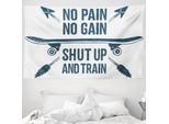 Abakuhaus Arazzo Fitness, Skateboard Boho In Morbido Tessuto Microfibra Lavabile Senza Scolorimento Stampa Digitale, 230 X 140 Cm, Blu Scuro Bianco