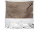 Abakuhaus Arazzo Marocchino, Tradizionale In Morbido Tessuto Microfibra Lavabile Senza Scolorimento Stampa Digitale, 230 X 140 Cm, Blu Seppia Rosso Legno