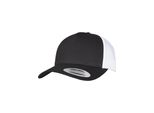 Flexfit 6506T | Cappello A 5 Pannelli Retro Trucker 2-Tone, Materiale Twill - Colore: Nero/Bianco - Taglia: Unica