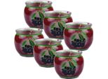 Candele Profumate Motivo 6-Pack In Un Barattolo, Lunga Durata Di Combustione E Profumo Piacevole ( Black Cherry )