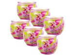 Candele Profumate Motivo 6-Pack In Un Barattolo, Lungo Tempo Di Combustione E Profumo Piacevole ( Magia Fiore )