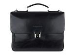 Bugatti Pelle Cartella Laptop Bag Con Scomparto Per Laptop Romano Briefcase Black Nero