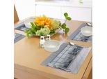 Tovagliette Abakuhaus, Ufficio Pulito Con Grandi Finestre, Grattacieli Del Centro Città, Paesaggio Urbano Domestico, Tiscjdeco In Tessuto Resistente Ai Colori Per La Sala Da Pranzo E La Cucina, Bianco Grigio