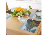 Abakuhaus Tovagliette Hawaiane, Costa Di Kauai, Hawaii, Verde, Viaggio Avventuroso, Paesaggio Della Costa Di Na Pali, Tiscjdeco In Tessuto Resistente Ai Colori Per La Sala Da Pranzo E La Cucina, Verde Sequoia Blu