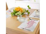 Abakuhaus Tovagliette Princess, Corona E Bacchetta Magica Per Vere Principesse Ribbon Golden Yellow Antique Artwork, Tiscjdeco In Tessuto Resistente Al Lavaggio Per La Sala Da Pranzo E La Cucina, Rosa Chiaro Giallo