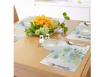 Abakuhaus Tovagliette Turchesi, Illustrazione Estiva Con Fiori Di Camomilla, Fiori Selvatici E Fiori Di Campo, Decorazioni Da Tavola In Tessuto Resistente Al Lavaggio Per La Sala Da Pranzo E La Cucina, Verde Chiaro, Verde Scuro, Blu