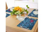 Abakuhaus Tovagliette A Forma Di Farfalla, Farfalle Colorate Tropical Bugs Lepidoptera Collezione Gratuita In Contrasto, Tiscjdeco In Tessuto Resistente Al Lavaggio Per La Sala Da Pranzo E La Cucina, Marrone Rosa Blu