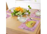 Tovagliette Per Ragazze Adolescenti Abakuhaus, Adorabile Principessa Con Tiara E Cuori Sullo Sfondo, Divertente Grafica, Decorazione Da Tavola In Tessuto Resistente Al Lavaggio Per Sala Da Pranzo E Cucina, Giallo Rosa