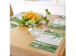 Tovagliette Asiatiche Abakuhaus, Rami Di Bambù, Foglie Tropicali, Verde Fengshui Natural Lush, Decorazioni Da Tavola In Tessuto Resistente Al Lavaggio Per La Sala Da Pranzo E La Cucina, Verde Felce Bianco