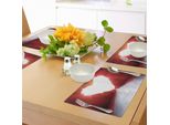 Abakuhaus Tovagliette Amore, Strada, Tunnel Autunno Alberi Foglie Bosco Paesaggio Paesaggio Rurale Natura Amore, Tiscjdeco In Tessuto Resistente Ai Colori Per La Sala Da Pranzo E La Cucina, Bianco Rosso