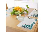 Abakuhaus Tovagliette Turchesi, Motivo Farfalle Morphs, Giornata Primaverile Soleggiata, Clima Mite, Piacere All'aria Aperta, Decorazioni Da Tavola In Tessuto Resistente Ai Colori Per La Sala Da Pranzo E La Cucina, Turchese E Nero.