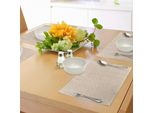 Abakuhaus Tovagliette Beige, Motivi Floreali E Semi Vorticosi In Stile Antico Orientale Con Stampa Naturale Giardino, Tiscjdeco In Tessuto Resistente Al Lavaggio Per Sala Da Pranzo E Cucina, Beige