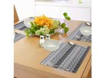 Tovagliette Abakuhaus Grigie, Motivi Nordici Nordic Snowflake Knit Patterns, Motivi Scandinavi Tradizionali E Moderni, Tiscjdeco In Tessuto Resistente Al Lavaggio Per La Sala Da Pranzo E La Cucina, Bianco, Nero, Verde