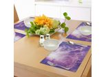 Tovagliette Abakuhaus, Cielo Magico E Drammatico Con Sole E Nuvole Pesanti, Immagine Majestic Sun Rays, Tiscjdeco In Tessuto Resistente Al Lavaggio Per Sala Da Pranzo E Cucina, Viola E Bianco