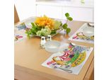 Tovagliette Abakuhaus Zirkus, Spettacolo Circense Con Bambini E Animali Smiling Magician Infanzia E Felicità Tema, Tiscjdeco In Tessuto Resistente Al Lavaggio Per La Sala Da Pranzo E La Cucina, Multicolore