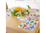 Tovagliette Abakuhaus Con Farfalle, Stampa Colorata Con Collezione Di Farfalle, Graziosa Stampa Artistica Con Animali Alati, Decorazione Da Tavola In Tessuto Resistente Ai Colori Per La Sala Da Pranzo E La Cucina, Multicolore