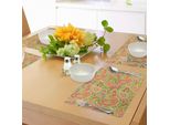 Tovagliette Abakuhaus Paisley, Tradizionale Stampa Persiana Con Motivo Paisley Ed Elementi Etnici Orientali Vintage, Tiscjdeco In Tessuto Resistente Al Lavaggio Per La Sala Da Pranzo E La Cucina, Multicolore