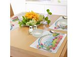 Tovagliette Abakuhaus Zirkus, Village Hill Con Tende Da Circo, Palloncini E Una Ruota Panoramica Rainbow Colors Daisies, Tiscjdeco In Tessuto Resistente Ai Colori Per La Sala Da Pranzo E La Cucina, Multicolore