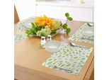 Tovagliette Abakuhaus, Diversi Tipi Di Foglie Verdi Fresche Illustrate Con Grafica Estiva Da Giardino, Tiscjdeco In Tessuto Resistente Al Lavaggio Per La Sala Da Pranzo E La Cucina, Verde