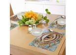 Tovagliette Abakuhaus Reptil, Grafica Dell'occhio Inquietante Dell'iguana Con Dettagli Colorati In Stampa A Tema Tropicale, Tiscjdeco In Tessuto Resistente Al Lavaggio Per La Sala Da Pranzo E La Cucina, Multicolore