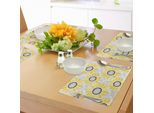 Tovagliette Abakuhaus Gialle, Illustrazione Colorata Di Girasoli Con Motivi E Fantasie Estive, Stampa Artistica, Decorazione Da Tavola In Tessuto Resistente Ai Colori Per La Sala Da Pranzo E La Cucina, Giallo Verde