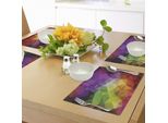 Abakuhaus Tovagliette Astratte, Forme Geometriche Astratte Colorate Con Poligoni Triangolari, Creative E Artistiche, Tiscjdeco In Tessuto Resistente Al Colore Per La Sala Da Pranzo E La Cucina, Multicolore