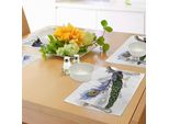 Tovagliette Abakuhaus Con Motivo Pavone, Piuma Di Pavone Maschio, Primavera Selvaggia, Motivo Animale Maestoso E Artistico, Tiscjdeco In Tessuto Resistente Al Lavaggio Per Sala Da Pranzo E Cucina, Multicolore