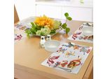 Tovagliette Da Tavola Abakuhaus Circus, Collezione In Stile Cartone Animato Con Graziosi Motivi A Tema Circo, Animali Selvatici E Artisti, Tiscjdeco In Tessuto Resistente Ai Colori Per La Sala Da Pranzo E La Cucina, Multicolore