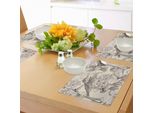 Tovagliette Abakuhaus Colibrì, Uccelli E Fiori Design Classico Monocromatico Nostalgia Decorazioni Festive, Tiscjdeco In Tessuto Resistente Ai Colori Per La Sala Da Pranzo E La Cucina, Beige Marrone Crema