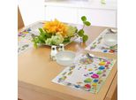 Abakuhaus Tovagliette Astratte, Illustrazione Astratta Di Fiori Sole E Nuvole - Estate Al Parco Giornata Di Sole Gioia, Tiscjdeco In Tessuto Resistente Al Colore Per La Sala Da Pranzo E La Cucina, Multicolore