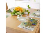 Abakuhaus Tovagliette Con Pavone, Piume Di Pavone, Foglie Primaverili Moderne, Alberi Della Foresta, Piumaggio Classico, Decorazioni Da Tavola In Tessuto Resistente Al Lavaggio Per La Sala Da Pranzo E La Cucina, Marrone Chiaro, Verde, Blu