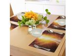 Abakuhaus Tovagliette Paesaggistiche, Vivid Thunder In Apocalyptic Sky Judgment Day Fine Del Mondo Con Motivo Artistico, Tiscjdeco In Tessuto Resistente Ai Colori Per La Sala Da Pranzo E La Cucina, Giallo Marrone