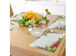 Tovagliette Abakuhaus Colibrì, Fiori Tropicali E Foglie Naturali Dai Colori Vivaci Della Foresta Pluviale Esotica, Tiscjdeco In Tessuto Resistente Al Lavaggio Per La Sala Da Pranzo E La Cucina, Multicolore