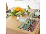 Abakuhaus Tovagliette Con Stampa Zebrata, Vivace Stampa Zebrata Su Legno Duro, Stampa Artistica Contemporanea Creativa, Tiscjdeco In Tessuto Resistente Al Lavaggio Per La Sala Da Pranzo E La Cucina, Giallo, Nero, Verde