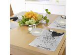 Tovagliette Abakuhaus, Design Astratto Flying Music Notes Cd Album Dancing Nightclub Print, Tiscjdeco In Tessuto Resistente Al Lavaggio Per Sala Da Pranzo E Cucina, Giallo, Nero E Avorio