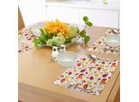 Tovagliette Abakuhaus, Foglie Autunnali Colorate Su Sfondo Bianco, Design Stagionale, Grafica Moderna, Decorazioni Per La Tavola In Tessuto Resistente Al Lavaggio Per La Sala Da Pranzo E La Cucina, Arancione, Giallo, Rosso